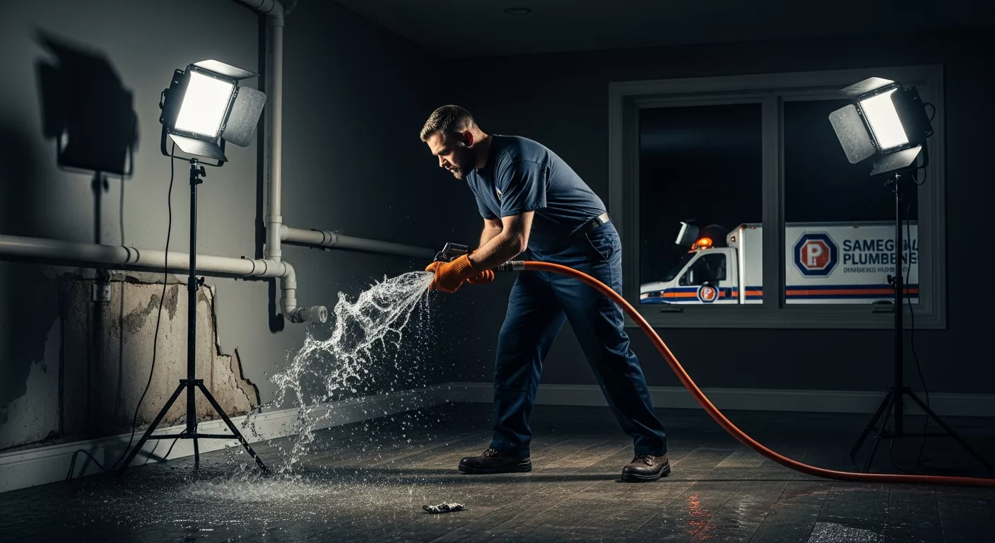 Emergency plumber providing same-day plumbing services for burst pipe repair