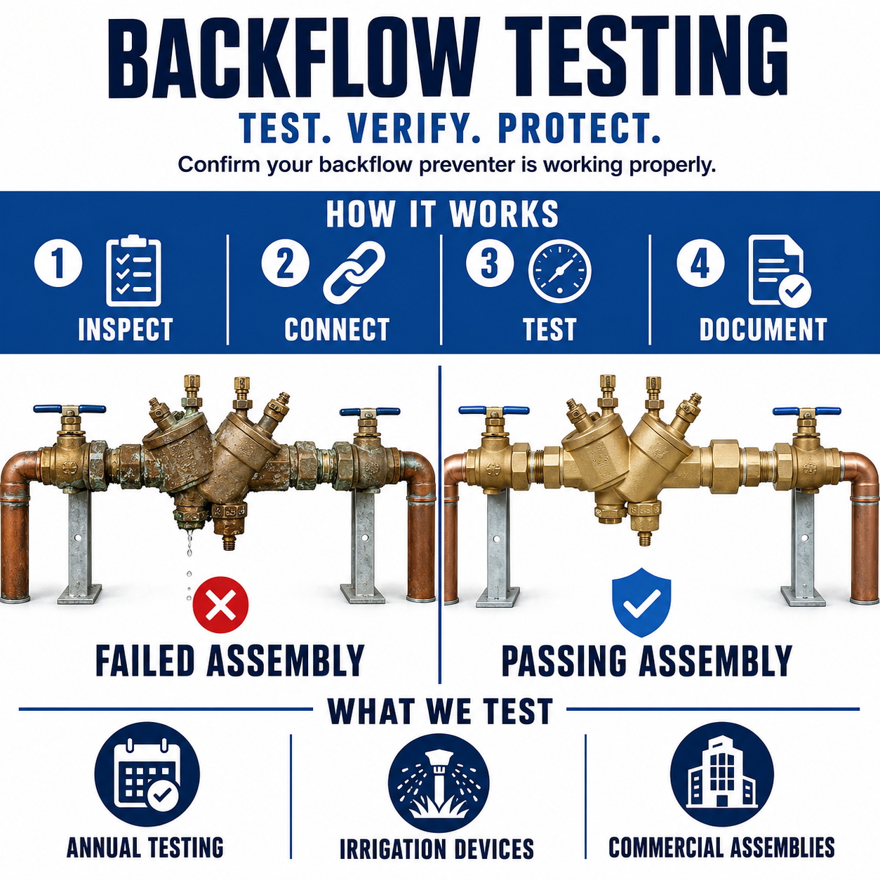 confirm your backflow preventer is working properly