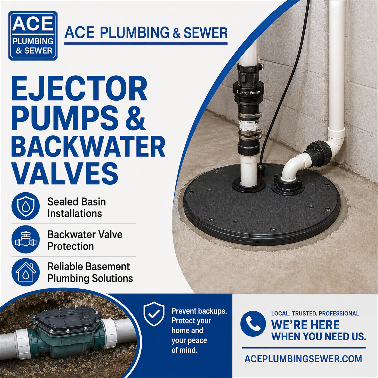 ejector pumps and backwater valves