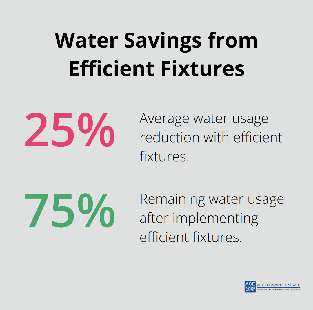 Chart showing 20-30% water usage reduction with water-efficient fixtures - Brookfield commercial plumber