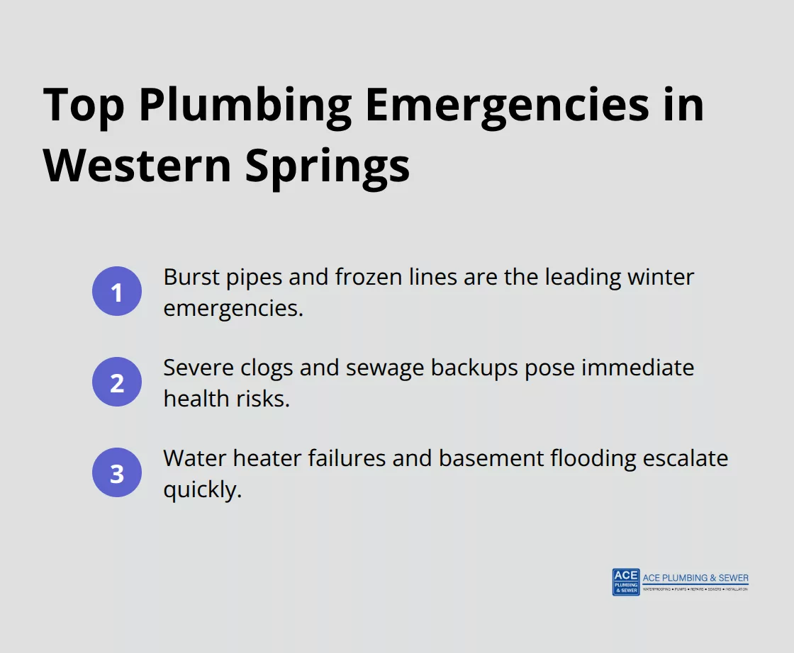 Top three plumbing emergencies affecting Western Springs homes