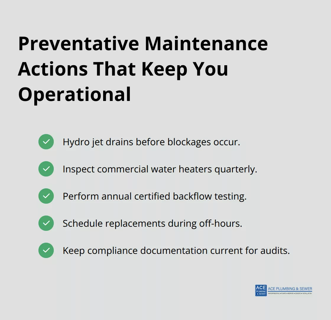 Checklist of preventative plumbing actions for Westmont commercial facilities - Westmont commercial plumbing