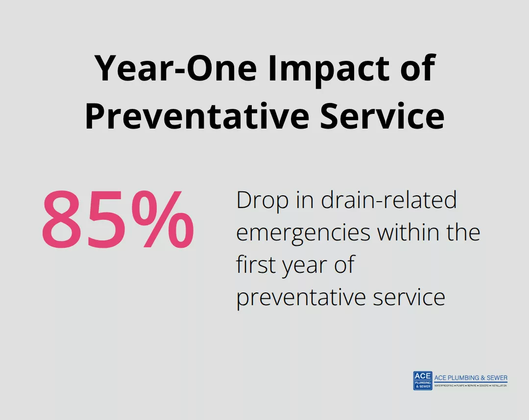 Percentage reduction in drain-related emergencies within one year - Westmont commercial plumbing