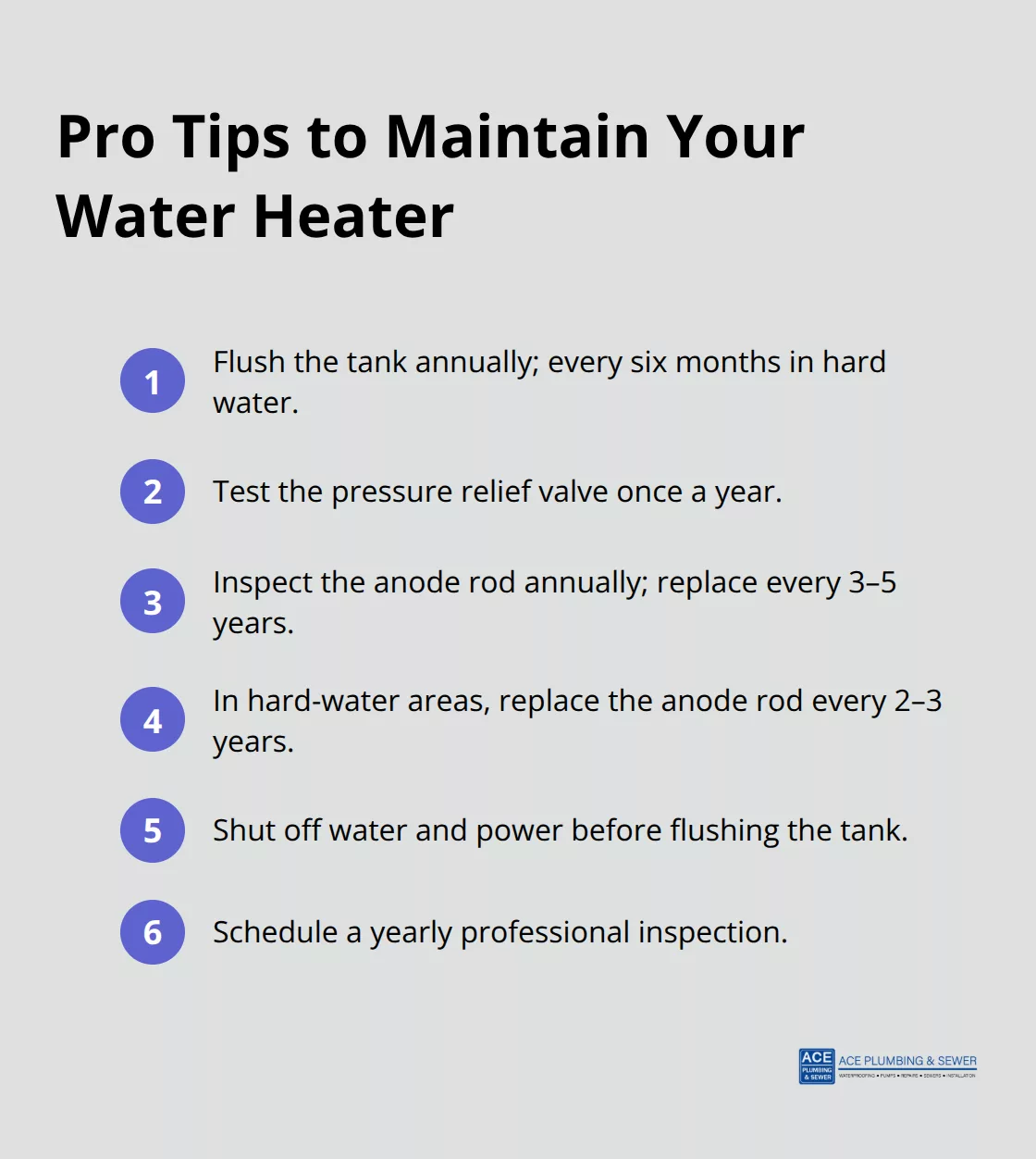 Compact checklist of essential water heater maintenance tasks